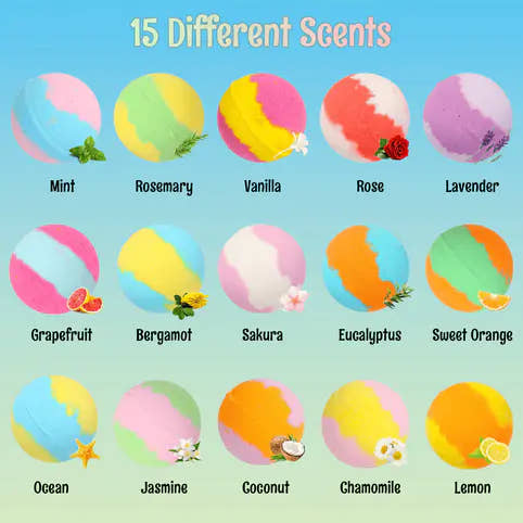 Bath Bombs for Kids with Toys Inside (15pcs)