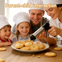 Stainless Steel Cookie Press with 13 Discs & 8 Nozzles