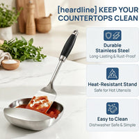 PureBox 2-in-1 Premium Stainless Steel Spoon Rest & Utensil Holder™