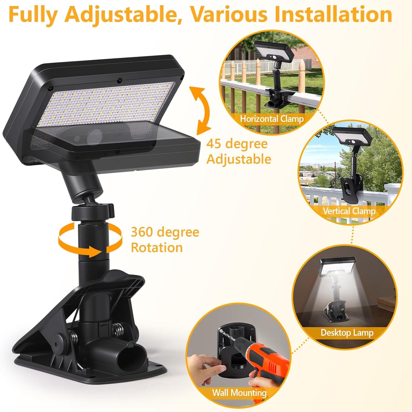 Clip On Solar Lamp 360°Rotatable™
