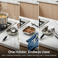 PureBox 2-in-1 Premium Stainless Steel Spoon Rest & Utensil Holder™
