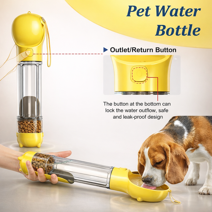 4-in-1 Portable Pet Water & Food Bottle