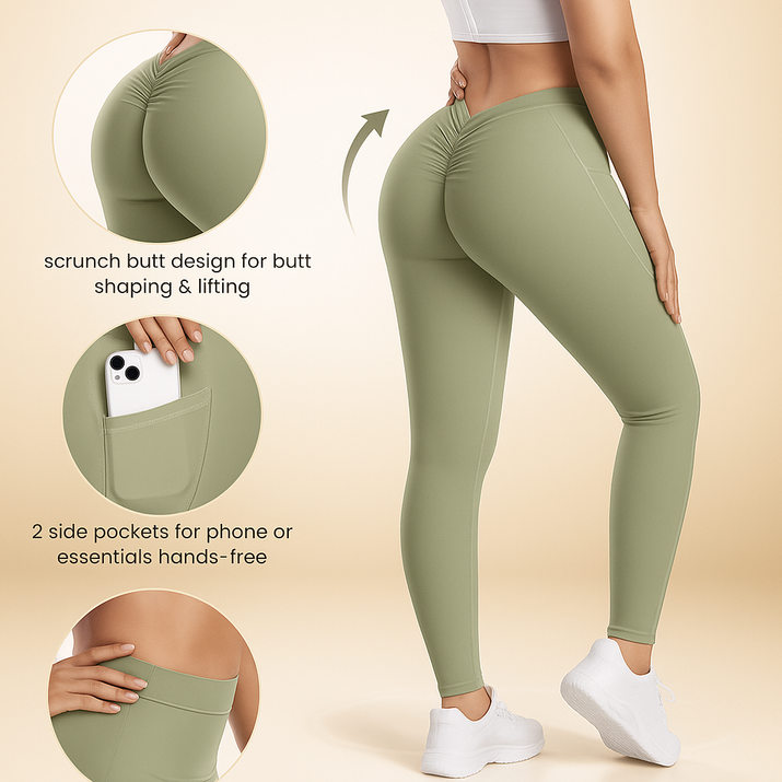 LL™ V-Back Butt Lift Leggings with Pockets