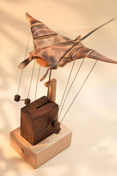 Hand-Carved Kinetic Manta Ray Sculpture™ (Only 10 pieces Crafted)