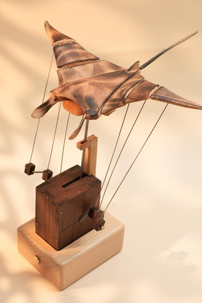 Hand-Carved Kinetic Manta Ray Sculpture™ (Only 10 pieces Crafted)