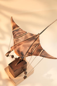 Hand-Carved Kinetic Manta Ray Sculpture™ (Only 10 pieces Crafted)