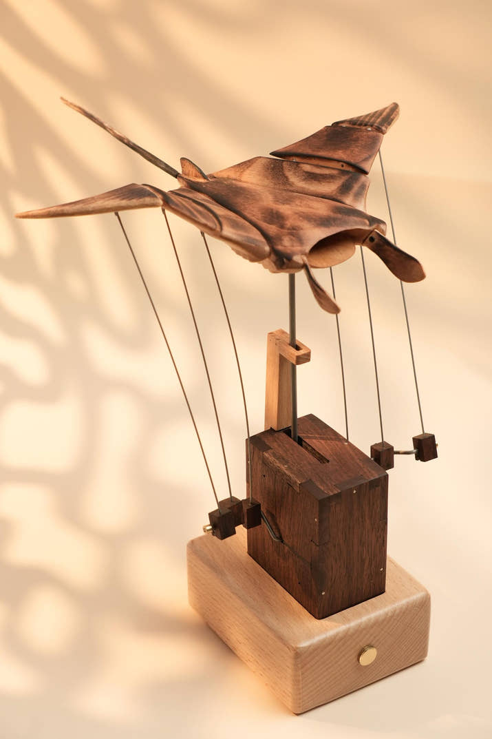 Hand-Carved Kinetic Manta Ray Sculpture™ (Only 10 pieces Crafted)