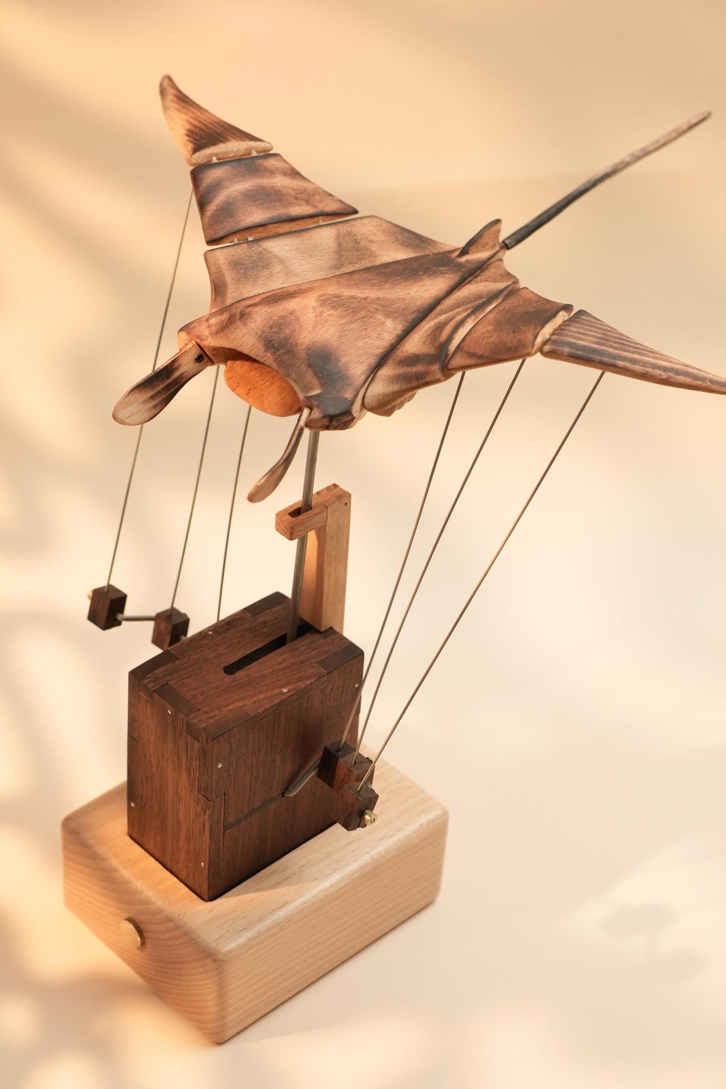 Hand-Carved Kinetic Manta Ray Sculpture™ (Only 10 pieces Crafted)
