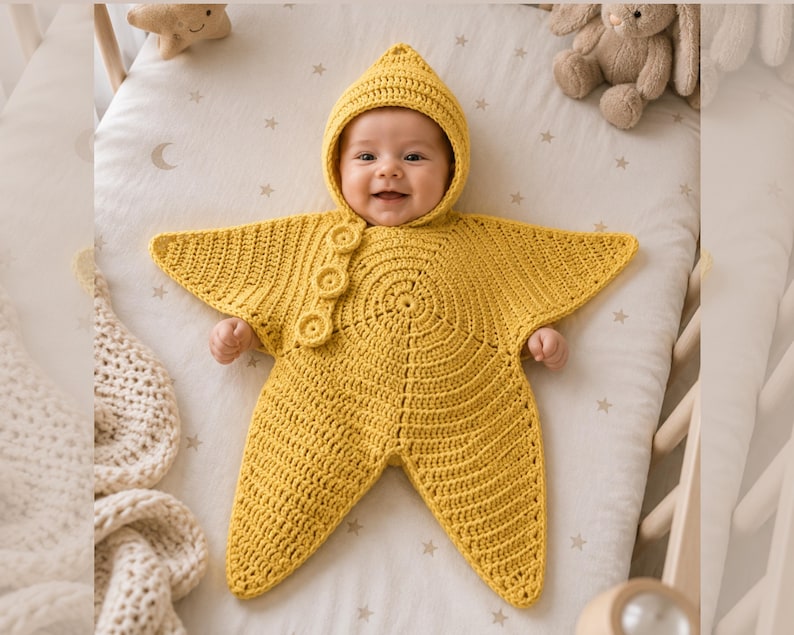 Handmade Crochet Star Baby Sleep Sack