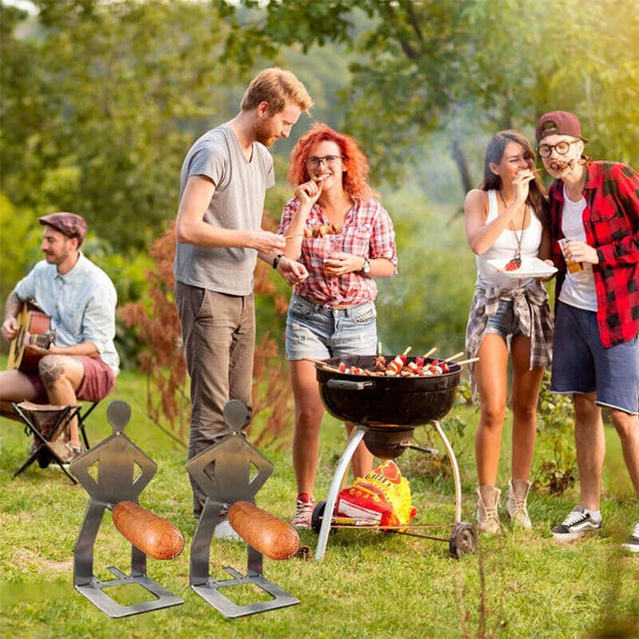 Funny BBQ Man Hot Dog Holders (2PCS)